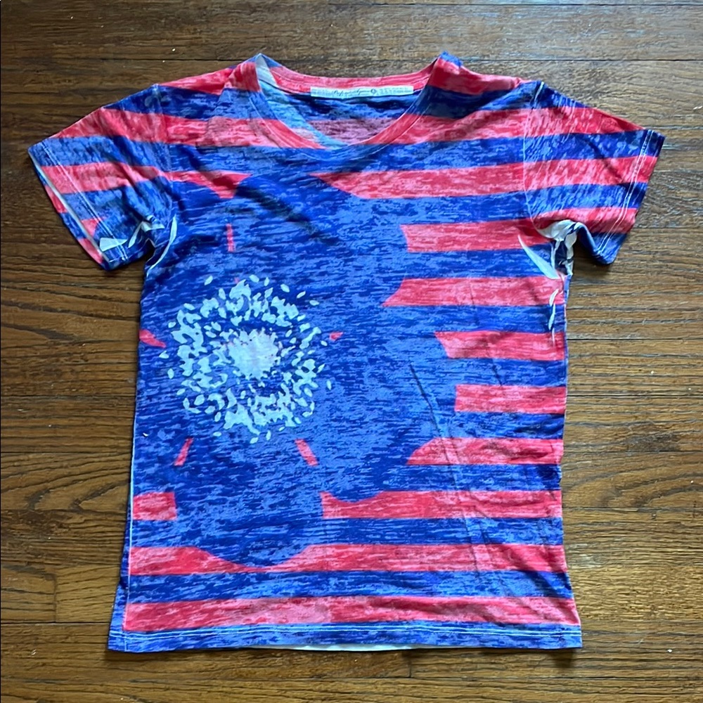 Before + Again Purple, Red & White Floral, Striped and Polka Dot T-shirt